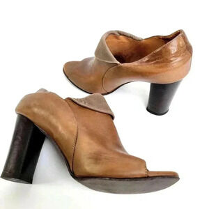 Fortress of Inca Open Toe Chunky Heel Boots - 8